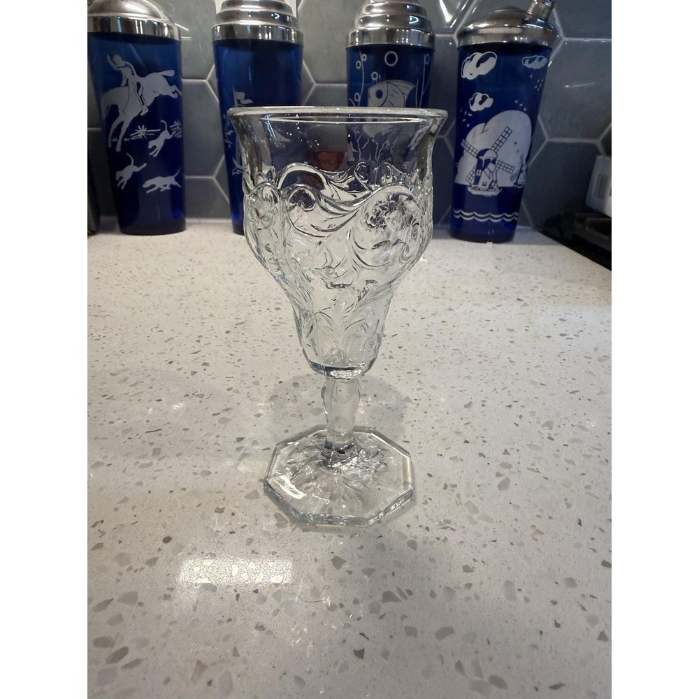 McKee Rock Crystal Clear 5 3/4" Stem Water Goblet EAPG Depression Glass